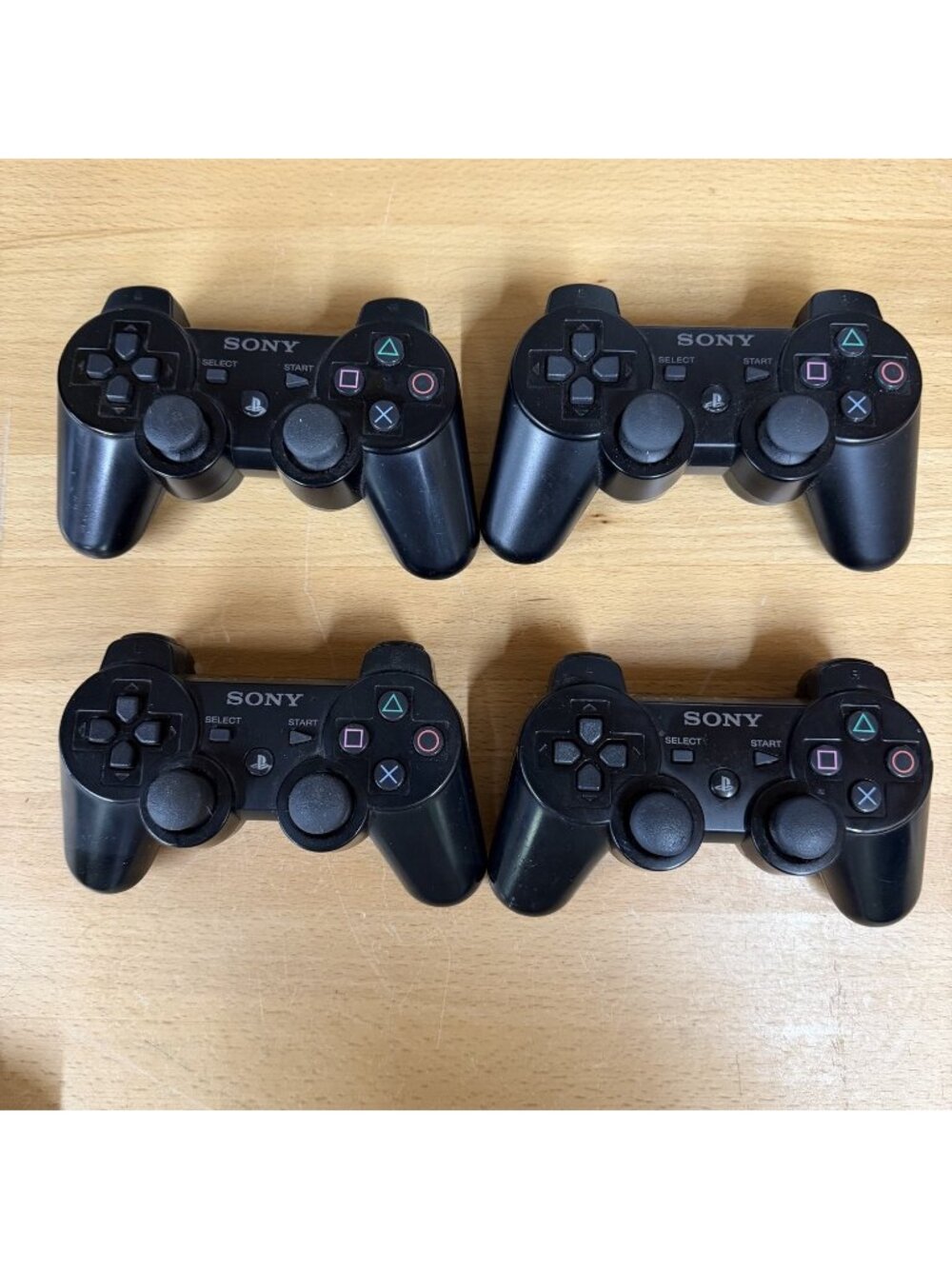 Lot of 4 Sony PlayStation 3 PS3 Black Sixaxis Controller SHOCK 3 Untested